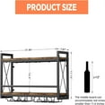 thumbnail image 5 of Wall Mounted Wine Rack, Bottle & Glass Holder Wood-Metal Retro Wine Rack, Wine Bottles Display Wall Storage for Kitchen Dining Room Home Bar, 5 of 6
