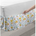 thumbnail image 2 of Floral Bed Skirt, Simple Design of Ornamental Flowers and Leaves in Spring Tones Art Print, Elastic Bedskirt Dust Ruffle Wrap Around for Bedding Decor, 4 Sizes, White and Multicolor, by Ambesonne, 2 of 2