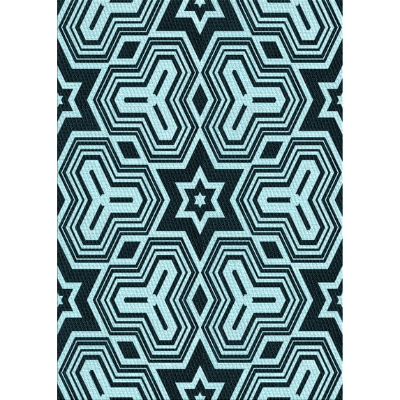 Ahgly Company Machine Washable Indoor Rectangle Transitional Deep Teal Green Area Rugs, 5' x 7'
