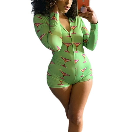 

MERSARIPHY Women Floral Print V-Neck Long Sleeve Jumpsuit Pajamas