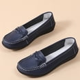 thumbnail image 5 of AUDeals Women Nurse Shoes, Soft Flat Slip On Shoes, Breathable Woven Walking Sneakers with Arch Support and Lightweight Feel (Dark Blue, 6), 5 of 7