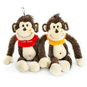 Giftable World  12.5 in. Monkey with T-Shirt - 2 Assorted Color