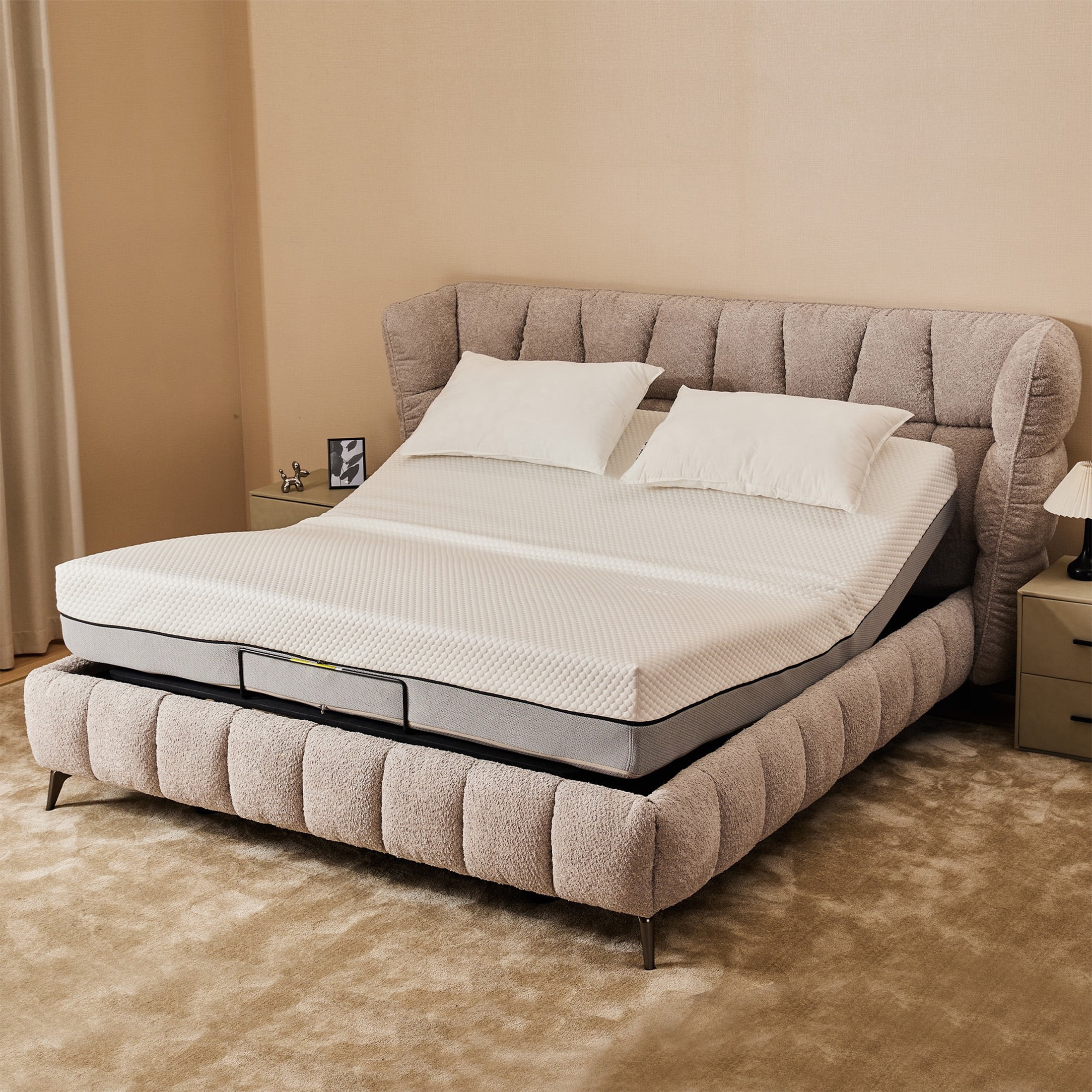 Aukfa Adjustable Bed Frame Base King, Wireless Remote, Quiet Dual OKIN Motor, Segmented Design, Zero Clearance, Zero Gravity, Black