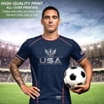 thumbnail image 2 of USA Soccer Jersey for Men Women, Patriotic American Flag Football Jersey, Soccer Shirt for Fans and Players, Short Sleeve Football Shirt, Casual Sport World Soccer Tee for Adult, 2 of 10
