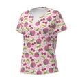 thumbnail image 2 of Naloa Strawberry And Cheery Print T-Shirts Short Sleeve V Neck Tees for Women Fashion Tops Trendy Lightweight Soft Casual Summer Outfits Clothes, 2 of 5