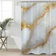 thumbnail image 2 of 60x72 Inch Shower Curtains for Bathroom White Gray Marble Fabric Bath Curtain Decor Modern Abstract Golden Texture Art Waterproof Restroom Curtains Shower Set Accessories with 12 Hooks 60 Inch, 2 of 6