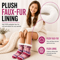 thumbnail image 4 of Girls Chenille Yarn Cabin Socks, Soft Sole Sherpa Lined with Silicone Grippers, PINK, S/M, 4 of 8