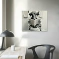 thumbnail image 4 of Orinice  Highland Cow Wall Decor Poster Funny Cow in Toilet Reading Newspaper, Black and White Wall Poster for Bathroom Toilet  16x12in, 4 of 6