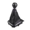 thumbnail image 1 of 1 Set Shift Knob with Boot Cover Compatible for VW Golf 6 MK5 2005-2014 Faux Leather Black White 5 Speed, 1 of 6