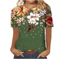 thumbnail image 1 of Fiudx Camisas para Mujer Blusa de Manga Corta Estampada a La Moda para Mujer, Blusas Informales con Cuello Redondo, 1 of 2