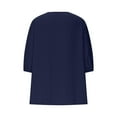thumbnail image 5 of Diufon Plus Size Tops for Women Cotton Linen Casual 3/4 Sleeve Crewneck Shirts Solid Color Loose Blouse, 5 of 6