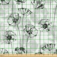 thumbnail image 2 of Ambesonne Floral Fabric by the Yard Upholstery, Poppies Botanical Monochrome, 1 Yard, Charcoal Grey and White, 2 of 5