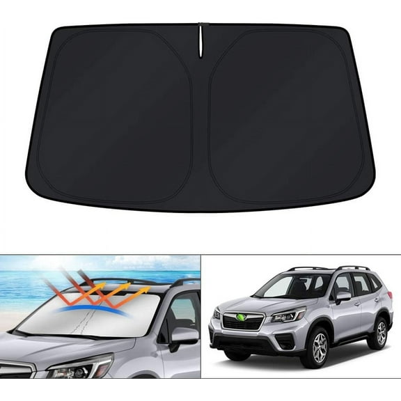 Canvcle Windshield Sun Shade for 2019-2024 2025 Subaru Forester Accessories, Custom Fit SUV Car Front Sunshade Window Sun Visor Protector Foldable Blocks UV Rays Keep Your Car Cooler