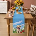 thumbnail image 2 of Independence Day Dog Table Runner 90 Inches, 4th of July USA Flag Floral Bed Runner Dresser Scarves Tabletop for Indoor Outdoor Parties/Ceremony/Banquet, 13" x 90", 2 of 9