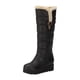 thumbnail image 2 of Botas de mujer con hebilla de cinturón, forro polar grueso, plataforma sin cordones, tacones medios, Color sólido, botas de nieve cálidas hasta la rodilla para invierno Wmkox8yii  shkj772, 2 of 5