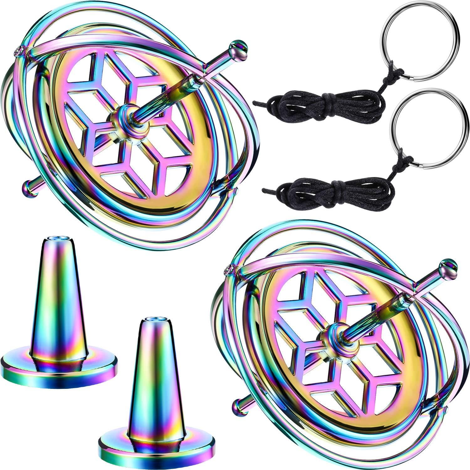 meekoo 2 Pack Metal AntiGravity Gyroscope Colorful Spinning Top
