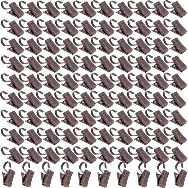 Paquete de 100 clips para cortinas BIHRTC, acero inoxidable, 3,3 cm