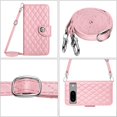 thumbnail image 5 of SaniMore Case for Google Pixel 8A, PU Leather 3D Lattice Stylish for Girls Crossbody Lanyard Flip Kickstand Card Slots Cash Pocket Magnetic Clasp Full Body Protective Shockproof Wallet Shell, Pink, 5 of 9