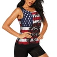 thumbnail image 2 of Gukieu USA Vintage Flag Tractor Print Women's Quick-drying Fitness Vest, Round Neck Sleeveless Fitness T-shirt, Suitable for Yoga, Sports-Medium, 2 of 7