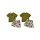 thumbnail image 2 of Conjunto de verano para niño pequeño: camiseta de manga corta con cremallera de un cuarto y pantalones cortos de color liso., 2 of 9