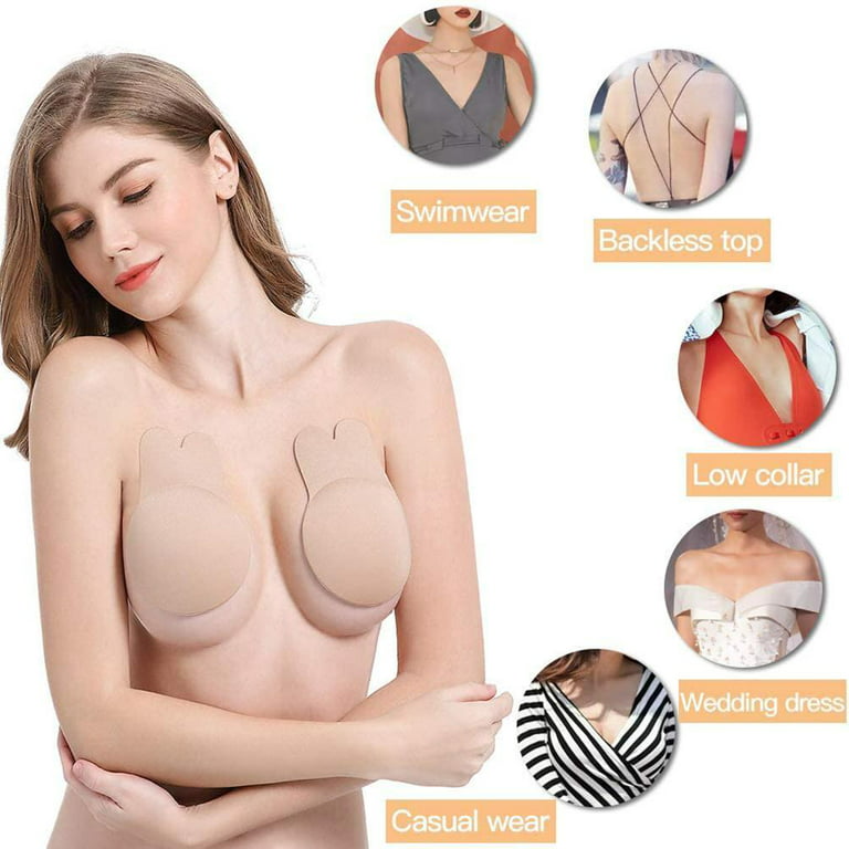 Invisible Breast Lift Up Bra Pad Tape Silicone Cover Ear SALE S-XL Cup Z2R7  