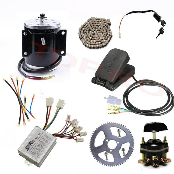 Electric Scooter Motor 48V 1800W Brushless DC Motor Controller with Battery Pack Pedal 3 Speed for Go Kart ATV Electric Bicycle Kit Golf Cart Quad Razor Dirt Bike 4 Wheelers