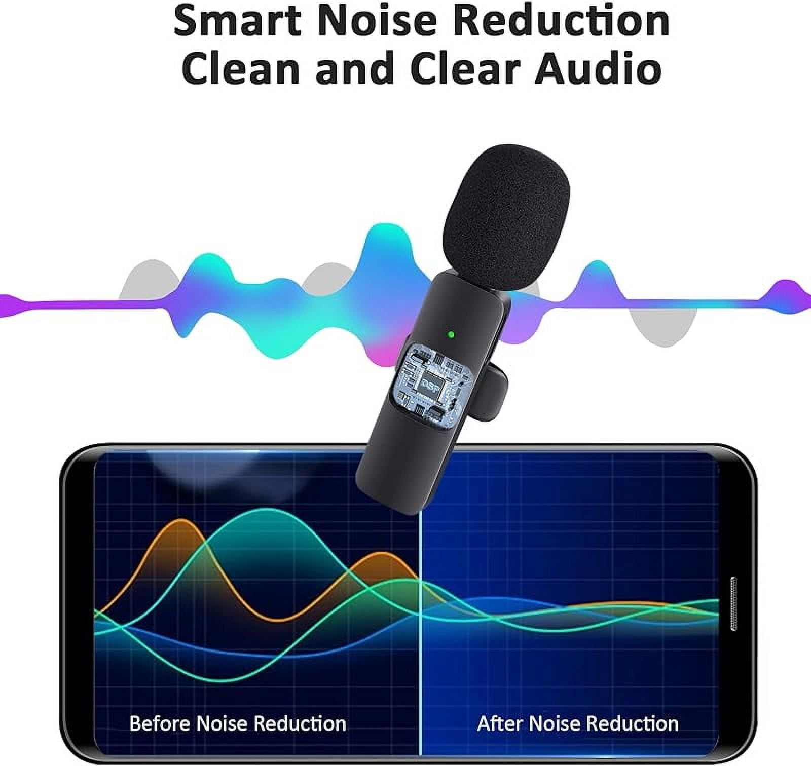 BMHNOONE Professional Wireless Tie Lapel Microphone for iPhone, iPad-Cordless Omnidirectional Condenser Recording Microphone for Interview Video Podcasting Vlog YouTube