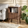 thumbnail image 5 of Ktaxon Fluted Nightstand with 1 Drawer, End Table Wooden Bedside Table Large Capacity Easy to Assemble, Brown, 5 of 10