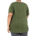 thumbnail image 3 of Terra & Sky Women's Plus Size Scoop Neck Shirred T-Shirt, 3 of 5