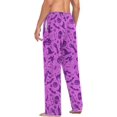 thumbnail image 6 of Purple Halloween Print Ghost Pajama Pants, Men's Lounge Pants Light with Drawstring and Pockets, Christmas New Year Birthday Father's Day Gifts, Medium, 6 of 7