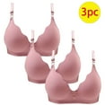 thumbnail image 2 of 3 Pack Bras for Women No Underwire Supportive Strips Padded Push Up Bras Scalloped V Neck Adjustable Straps Breathable Everyday Bras, 2 of 7