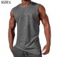 thumbnail image 2 of Camisetas sin mangas grises para hombre, camisetas de cuello redondo, lisas, de corte holgado, camisetas deportivas para entrenamiento, camisetas sin mangas para correr, 2 of 6