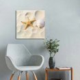 thumbnail image 5 of Chilfamy Starfish Shells Beach Wall Art Canvas Print Ready To Hang 16x16in, 5 of 6