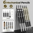 thumbnail image 3 of Nicpro 58 PCS Art Drawing Supplies Kit in Leather Case, Art Mechanical Pencil Set with 6 Metal Drafting Pencil 0.5 & 0.7 & 0.9 & 2mm, 12 Micron Pen, Sketch Book, 30 Tube Lead Refills for Sketching, 3 of 9