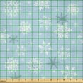 thumbnail image 2 of Ambesonne Snowflake Fabric by the Yard Microfiber, Cold Weather Design, 2 Yards, Pale Blue Taupe White, 2 of 2