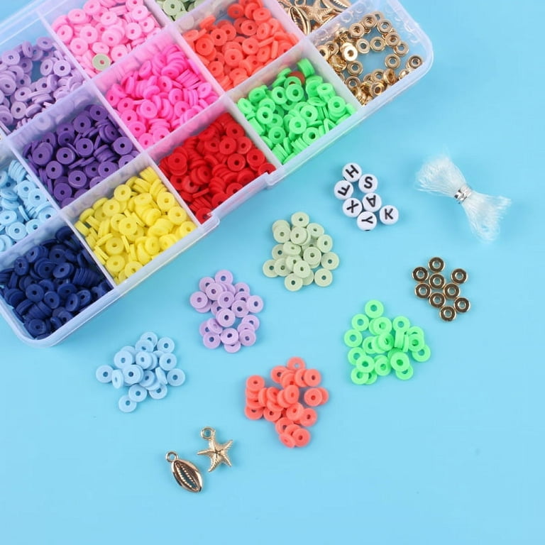 DUDUCOFU Bracelet Making Kit for Girls 6000 Pcs Clay Beads Kit 24