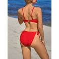 thumbnail image 6 of Sociala Tie Side Bikini Sets for Womens Adjustable Straps Two Piece Bath Suit, 6 of 6