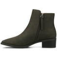 thumbnail image 2 of Journee Womens Comfort System Cappri Medium and Wide Width Inside Zip Entry Square Toe Booties, 2 of 9