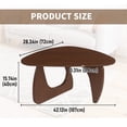 thumbnail image 2 of 43.3 Inch Coffee Table for Living Room, Mid Century Modern Center Table with Tea-Tinted Glass Top and Walnut Wood Base, Tea-Tinted/Walnut, 2 of 6