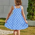 thumbnail image 5 of Maean Girls Sleeveless Dress Polka Dot Printed Summer Flowy Sundress Kids Crew Neck Dresses with Pockets, 5 of 7