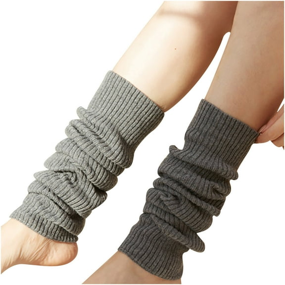 TBWNWG Women's Winter Knit Ankle Socks Solid Thermal Leg Warmers for Cold Weather Comfort,Size One Size