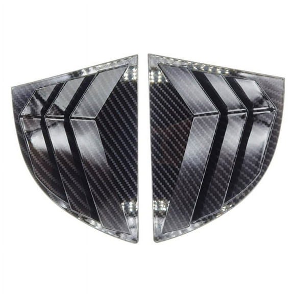 2PCS Carbon Fiber Look Rear Side Quarter Window Louver Trim For Honda Civic 2006-2011