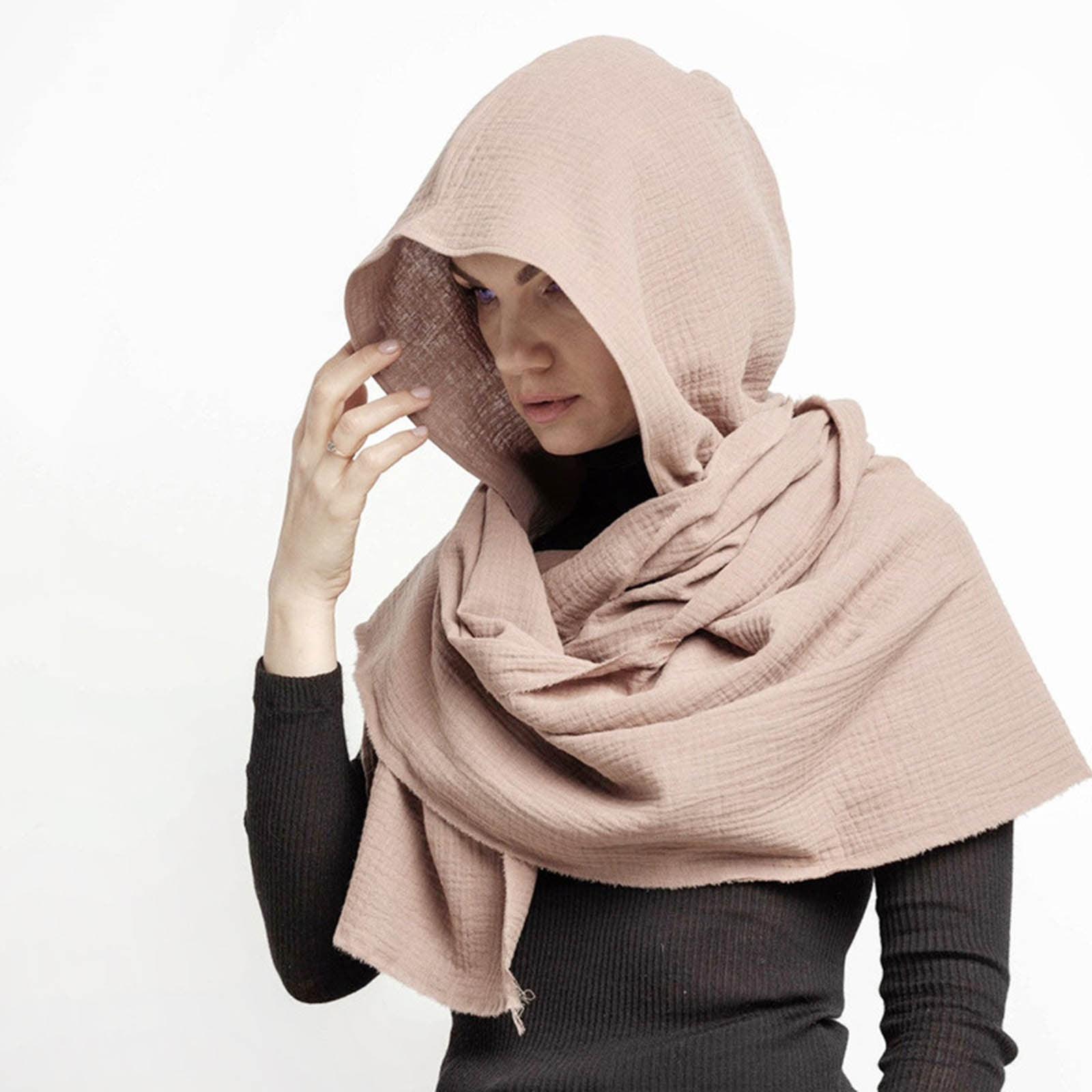 小物 graphics hooded stole TINZ Men Women Hooded Scarf Winter Scarf Crinkle Soft Scarf Head