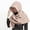 Beige, variant on Men Women Hooded Crinkle Soft Winter Neckerchief Wrap Scarf, Light Gray