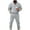 Gray, variant on Men Sport Set Stand Collar Button Down Long Sleeve Elbow Patch Sweatshirt Pant Sport Set Fashion Workout Jogging Suit Navy
