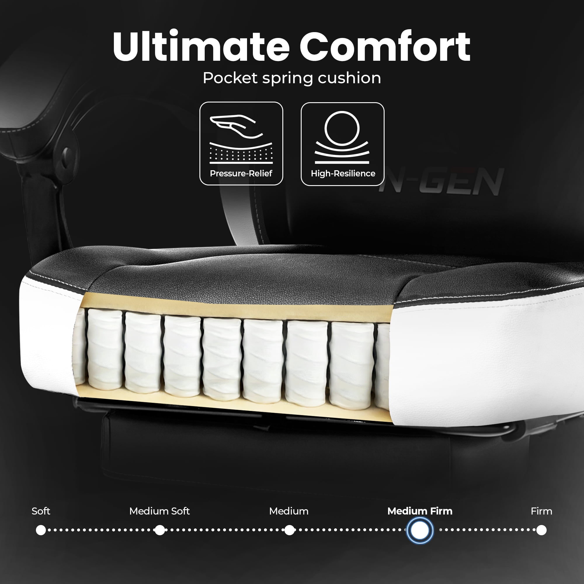 CELTOSS Gaming Chairs with Footrest, Big and Tall Gamer Chair with Headrest and Lumbar Support for adults, White
