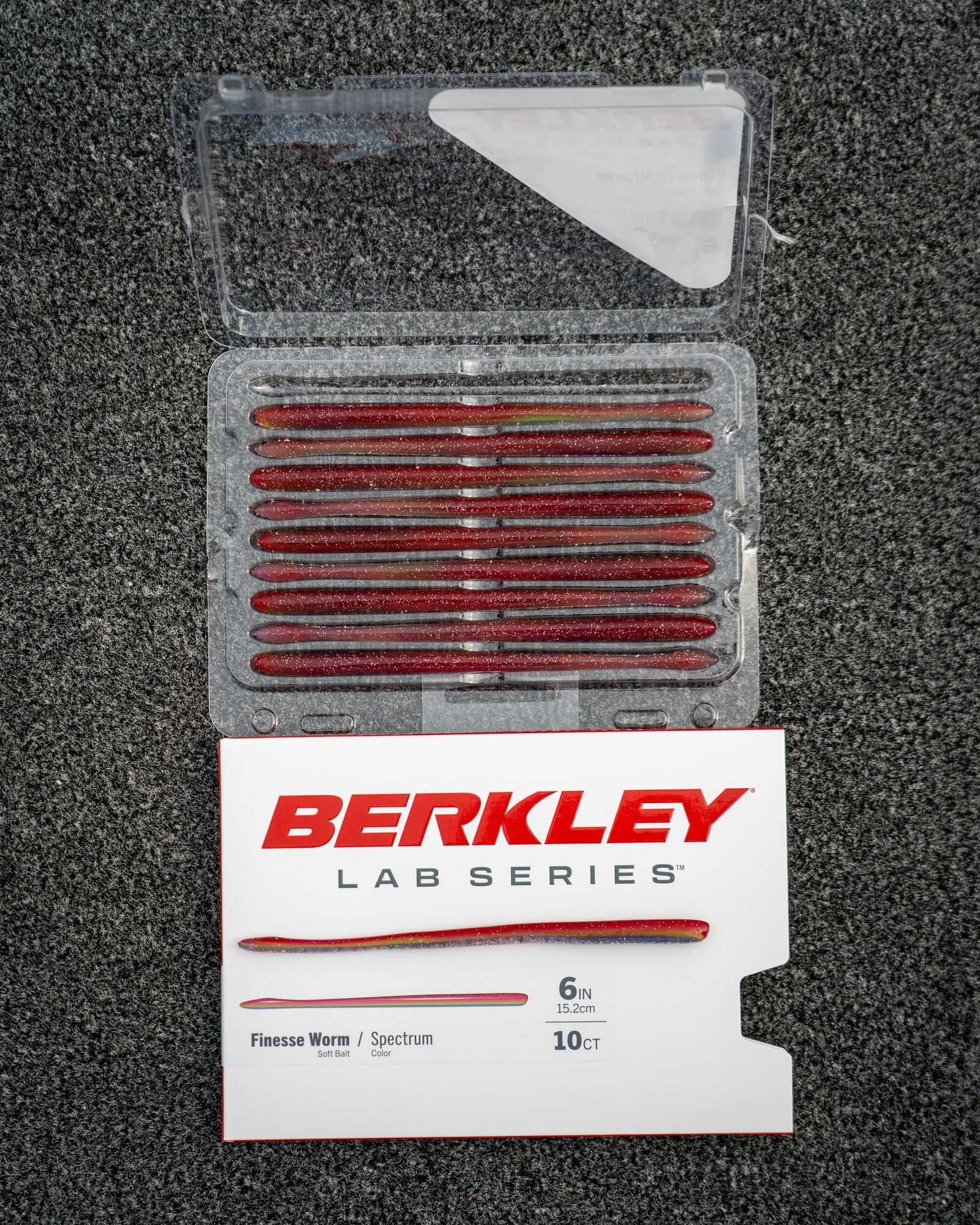 Berkley Lab Series™ Finesse Worm, 6 in, Oxblood Red Flake