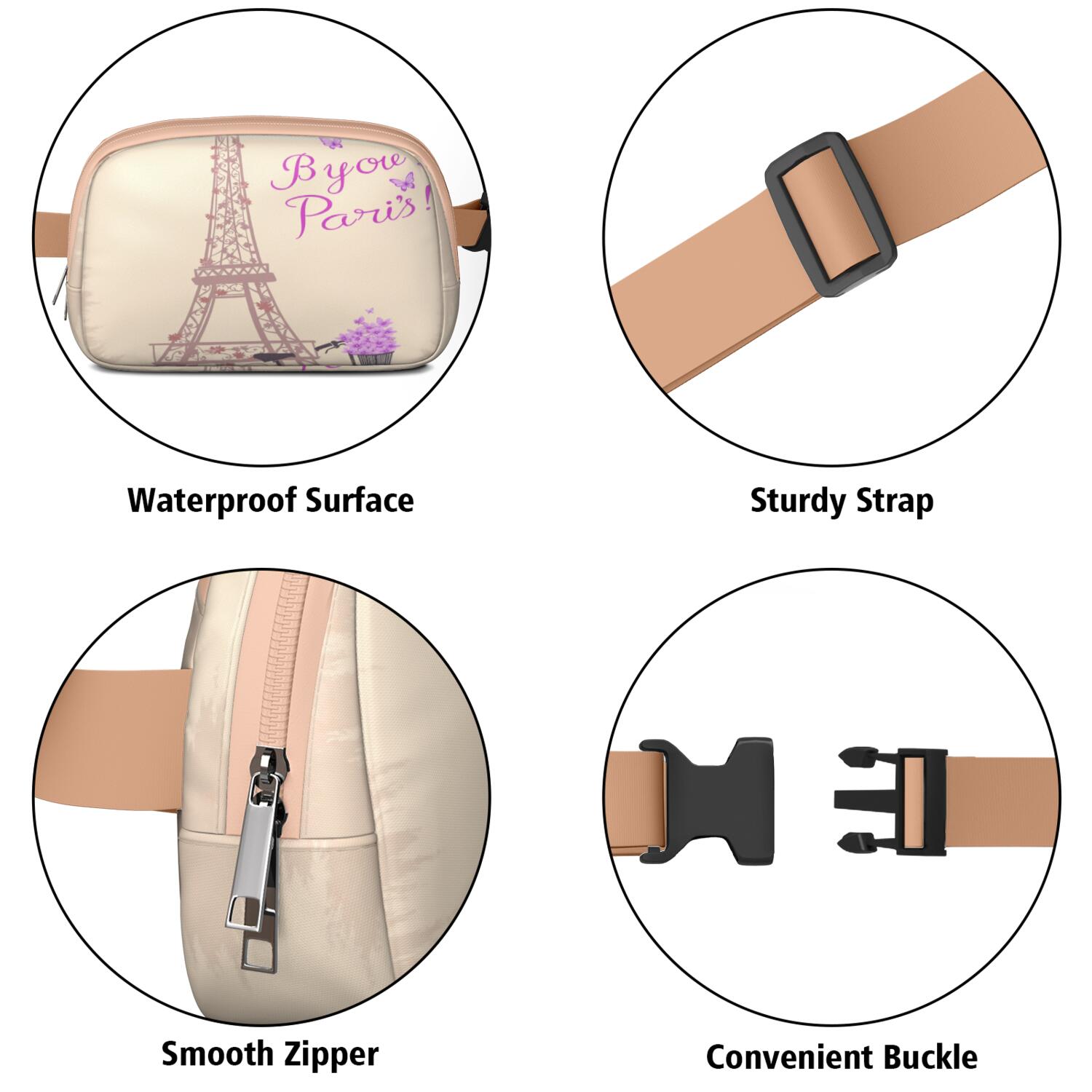 Cross Body Bag for Sports Enthusiasts Commuters HandsFree Running Belt for Jogging with Adjustable Strap for Outdoors Workout Traveling Paris Sporty Waist Pack
