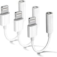 thumbnail image 1 of Apple MFi Certified 3 Pack Headphone Adapter for iPhone Connects Lightning to 3.5mm Dongle Auxiliary Audio Splitter Cable Adapter Compatible with iPho, 1 of 4