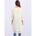 thumbnail image 5 of DARING DIVA Women's High Low Chiffon 3/4 Sleeve Top S Apricot, 5 of 7